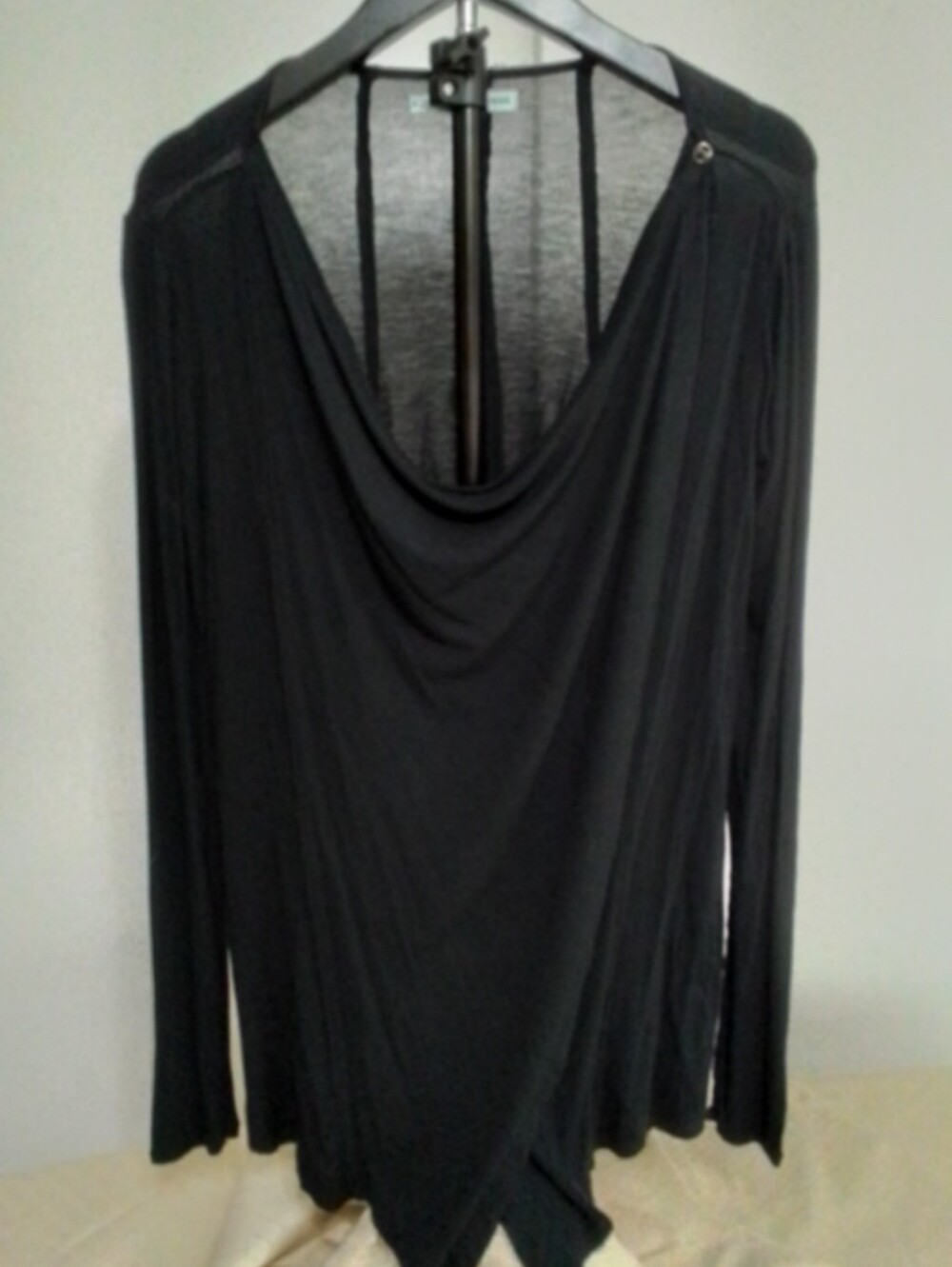 Maurices Black Draped Long-Sleeve Women's Top